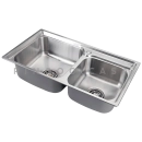 Kit Cuba Dupla Gourmet para Cozinha com Acessórios Aço Inox 201 78x43cm e Tábua de Corte Potiguara