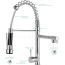 Kit Cuba Dupla Gourmet para Cozinha com Acessórios Aço Inox 201 78x43cm Potiguara e Torneira Misturador Monocomando Munim Prata