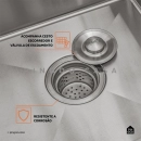 Kit Cuba Dupla Gourmet Tukano e Torneira Misturador Monocomando Extensível Apurema Pingoo.casa - Prata