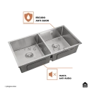 Kit Cuba Dupla Gourmet Tukano e Torneira Misturador Monocomando Extensível Apurema Pingoo.casa - Prata