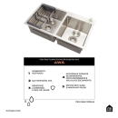 Kit Cuba Gourmet Awá 78x43cm e Calha Waiana Embutida 92x19cm Prata Aço Inox 304