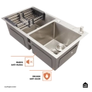 Kit Cuba Gourmet Awá 78x43cm e Calha Waiana Embutida 92x19cm Prata Aço Inox 304