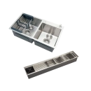 Kit Cuba Gourmet Awá 78x43cm e Calha Waiana Embutida 92x19cm Prata Aço Inox 304