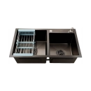 Kit Cuba Gourmet Awá 78x43cm e Calha Waiana Embutida 92x19cm Preto Aço Inox 304