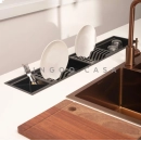 Kit Cuba Gourmet Awá 78x43cm e Calha Waiana Embutida 92x19cm Preto Aço Inox 304