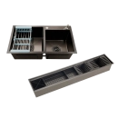 Kit Cuba Gourmet Awá 78x43cm e Calha Waiana Embutida 92x19cm Preto Aço Inox 304