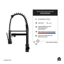 Kit Cuba Gourmet Borari com Tábua de Corte Carajás e Torneira Misturador Monocomando Munim Pingoo.casa - Prata e Preto