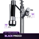 Kit Cuba Gourmet Borari com Torneira Misturador Monocomando Munim, Tábua de Corte e Lixeira Pingoo.casa - Prata