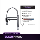 Kit Cuba Gourmet Borari com Torneira Misturador Monocomando Munim, Tábua de Corte e Lixeira Pingoo.casa - Prata