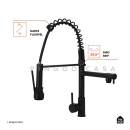 Kit Cuba Gourmet Borari e Torneira Misturador Monocomando Munim Pingoo.casa - Prata e Preto