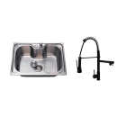 Kit Cuba Gourmet Borari e Torneira Misturador Monocomando Munim Pingoo.casa - Prata e Preto