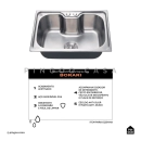 Kit Cuba Gourmet Borari e Torneira Misturador Monocomando Muru Pingoo.casa - Prata