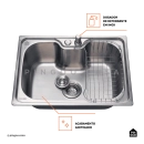 Kit Cuba Gourmet Borari e Torneira Misturador Monocomando Muru Pingoo.casa - Prata