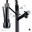 Kit Cuba Gourmet Nawa e Torneira Misturador Monocomando Munim Pingoo.casa - Prata e Preto