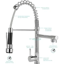 Kit Cuba Gourmet para Cozinha com Acessórios Aço Inox 201 60x42cm Carajás e Torneira Misturador Monocomando Munim Prata