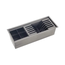 Kit Cuba Gourmet Terena 44x44cm e Calha Waiana Embutida 45x18 cm Preto Aço Inox 304