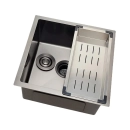 Kit Cuba Gourmet Terena 44x44cm e Calha Waiana Embutida 45x18 cm Preto Aço Inox 304