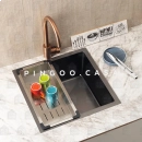 Kit Cuba Gourmet Terena 44x44cm e Calha Waiana Embutida 45x18 cm Preto Aço Inox 304