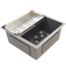 Kit Cuba Gourmet Terena 44x44cm e Calha Waiana Embutida 45x18 cm Preto Aço Inox 304