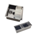 Kit Cuba Gourmet Terena 44x44cm e Calha Waiana Embutida 45x18 cm Preto Aço Inox 304