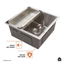 Kit Cuba Gourmet Terena 44x44cm e Calha Waiana Embutida 45x18cm Prata Aço Inox 304
