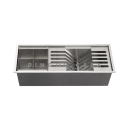 Kit Cuba Gourmet Terena 44x44cm e Calha Waiana Embutida 45x18cm Prata Aço Inox 304