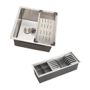 Kit Cuba Gourmet Terena 44x44cm e Calha Waiana Embutida 45x18cm Prata Aço Inox 304