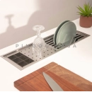 Kit Cuba Gourmet Terena 58x45cm e Calha Waiana Embutida 60x19cm Prata Aço Inox 304