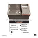 Kit Cuba Gourmet Terena 58x45cm e Calha Waiana Embutida 60x19cm Prata Aço Inox 304