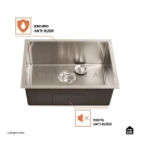 Kit Cuba Gourmet Terena 58x45cm e Calha Waiana Embutida 60x19cm Prata Aço Inox 304
