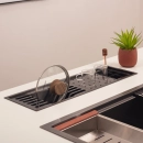 Kit Cuba Gourmet Terena 58x45cm e Calha Waiana Embutida 60x19cm Preto Aço Inox 304