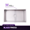 Kit Cuba Gourmet Terena e Torneira Misturador Monocomando Extensível Apurema Pingoo.casa - Prata