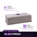 Kit Cuba Gourmet Terena e Torneira Misturador Monocomando Extensível Apurema Pingoo.casa - Prata