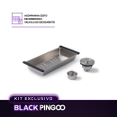Kit Cuba Gourmet Terena e Torneira Misturador Monocomando Extensível Apurema Pingoo.casa - Prata