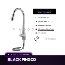 Kit Cuba Gourmet Terena e Torneira Misturador Monocomando Extensível Apurema Pingoo.casa - Prata