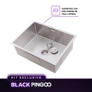 Kit Cuba Gourmet Terena e Torneira Misturador Monocomando Muru Pingoo.casa - Prata