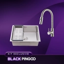 Kit Cuba Gourmet Terena e Torneira Misturador Monocomando Muru Pingoo.casa - Prata