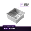 Kit Cuba Gourmet Terena e Torneira Misturador Monocomando Muru Pingoo.casa - Prata