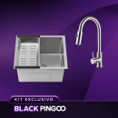 Kit Cuba Gourmet Terena e Torneira Misturador Monocomando Muru Pingoo.casa - Prata