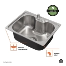 Kit Cuba Para Cozinha e Tábua de Apoio Nawa + Misturador Munim Prata
