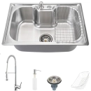 Kit Cuba Para Cozinha Em Aço Inox Com Acessórios Carajás Torneira Monocomando Envira Pingoo.casa