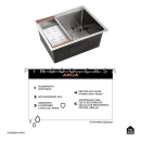 Kit Cuba para Cozinha Gourmet com Acessórios Aruá e Torneira para Cozinha Misturador Monocomando Iriri - Prata