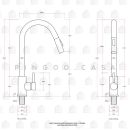 Kit Cuba para Cozinha Gourmet com Acessórios Aruá e Torneira para Cozinha Misturador Monocomando Iriri - Prata