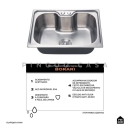 Kit Cuba para Cozinha Gourmet Pia Aço Inox 304 com Acessórios Tábua de Corte Borari e Torneira Gourmet Munim Prata