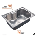 Kit Cuba para Cozinha Gourmet Pia Aço Inox 304 com Acessórios Tábua de Corte Borari e Torneira Gourmet Munim Prata