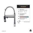 Kit Cuba para Cozinha Gourmet Pia Aço Inox 304 com Acessórios Tábua de Corte Borari e Torneira Gourmet Munim Prata