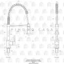 Kit Cuba para Cozinha Gourmet Pia Aço Inox com Acessórios e Tábua de Corte Carajás Preta e Torneira Monocomando Envira Preto