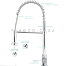 Kit Cuba para Cozinha Gourmet Pia Aço Inox com Acessórios Potiguara e Torneira Monocomando Envira Prata