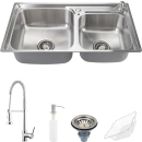 Kit Cuba para Cozinha Gourmet Pia Aço Inox com Acessórios Potiguara e Torneira Monocomando Envira Prata