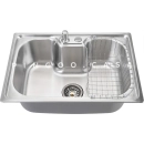 Kit Cuba para Cozinha Gourmet Pia Aço Inox com Acessórios Tábua de Corte e Lixeira Nawa 50 cm e Torneira Gourmet Munim Prata